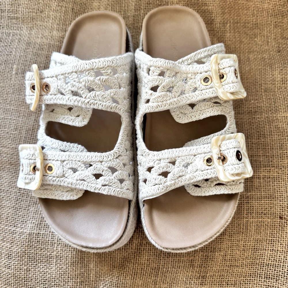 Madden Girl Women's Bali-c Sandal
White Crochet Buckle Women’s Size 8